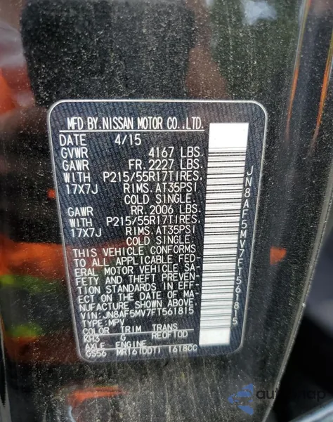 2015 Nissan Juke S z USA, uszkodzony, nr VIN JN8AF5MV7FT561815